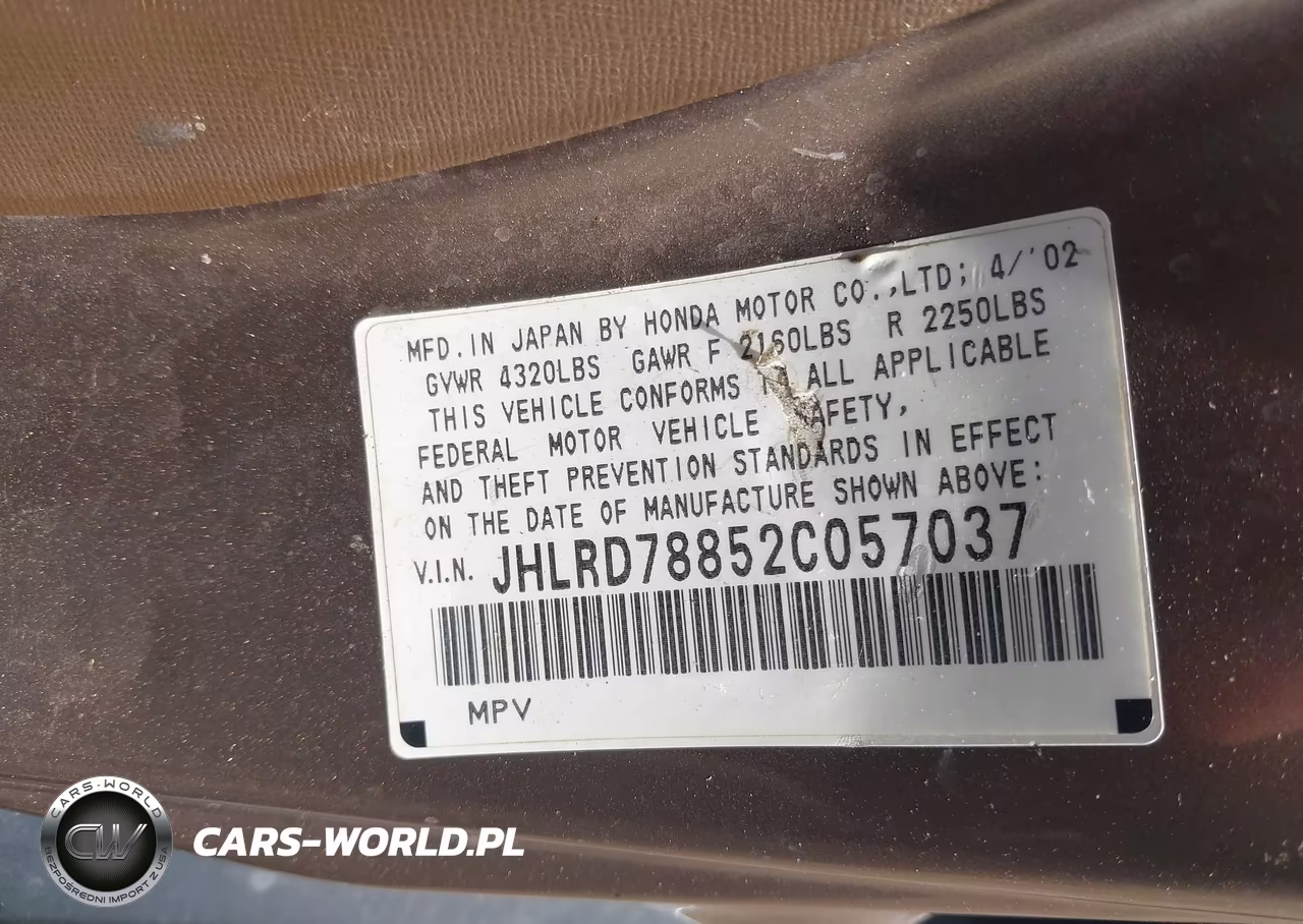 2002 Honda Cr-V Ex VIN:JHLRD78852C057037 - 9