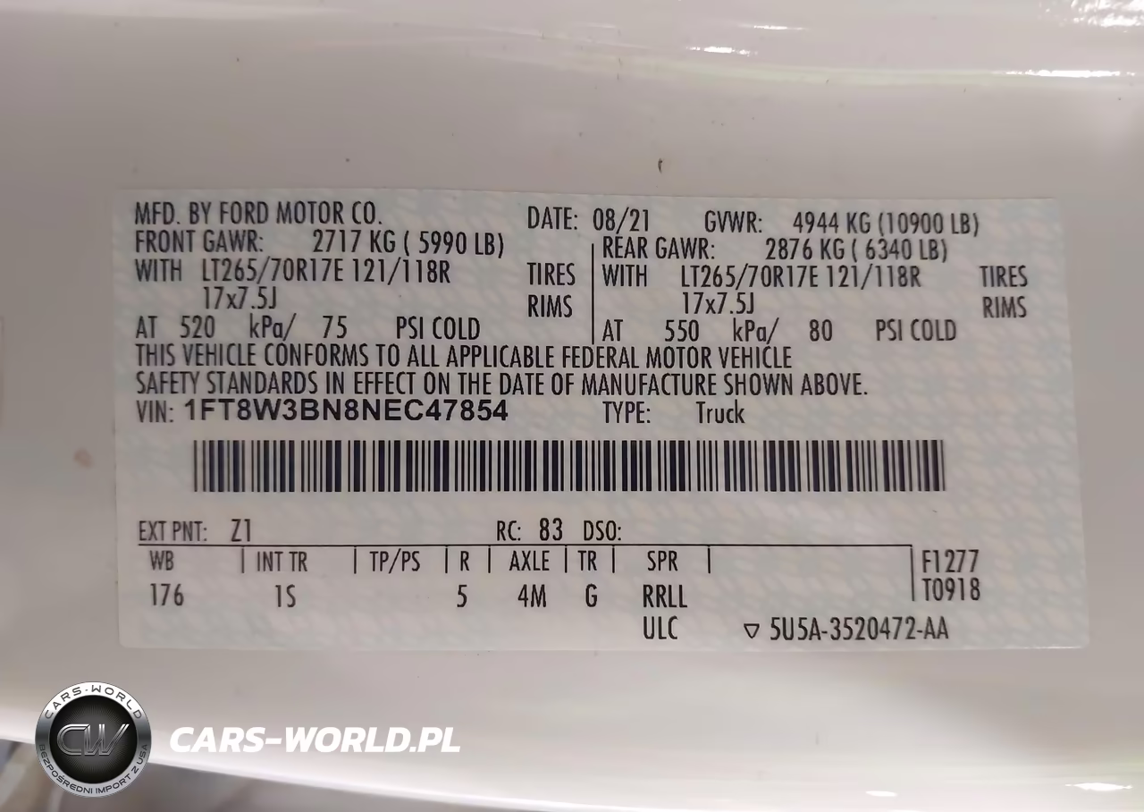 2022 Ford F-350 Xl VIN:1FT8W3BN8NEC47854 - 9
