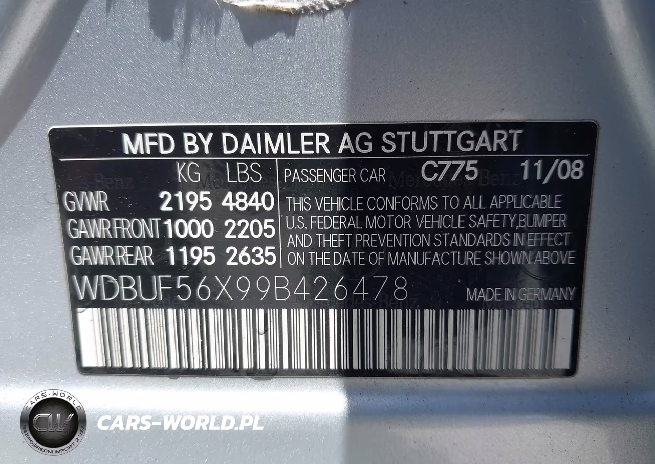 2009 Mercedes-Benz E 350 VIN:WDBUF56X99B426478 - 9