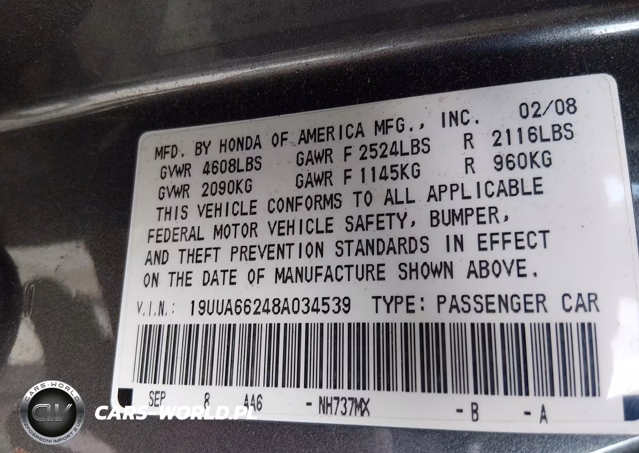 2008 Acura Tl 3.2 VIN:19UUA66248A034539 - 9
