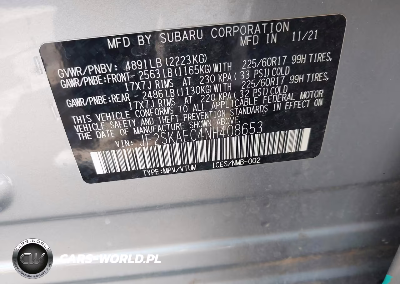 2022 Subaru Forester Premium VIN:JF2SKAEC4NH408653 - 9