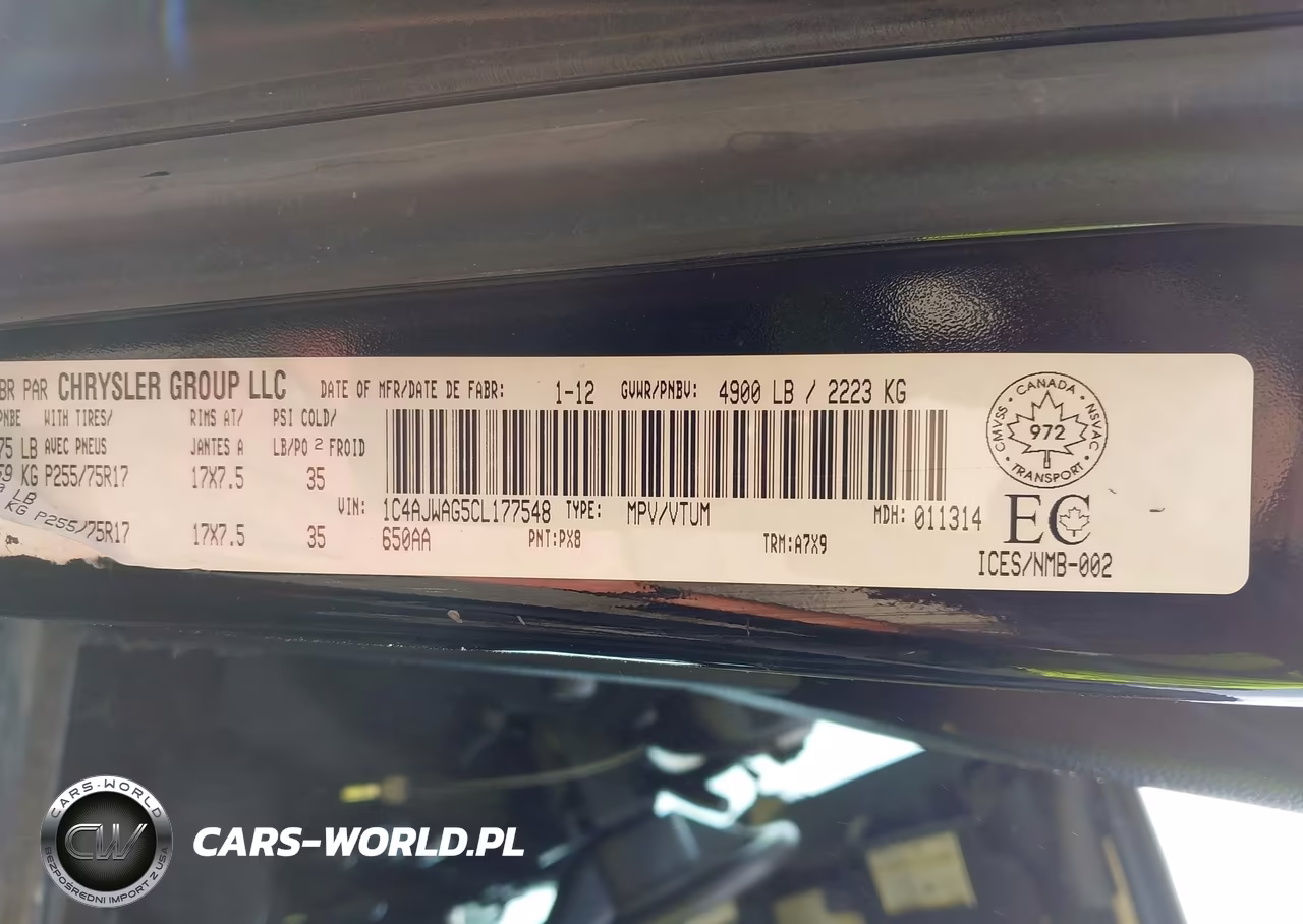 2012 Jeep Wrangler Sport VIN:1C4AJWAG5CL177548 - 9