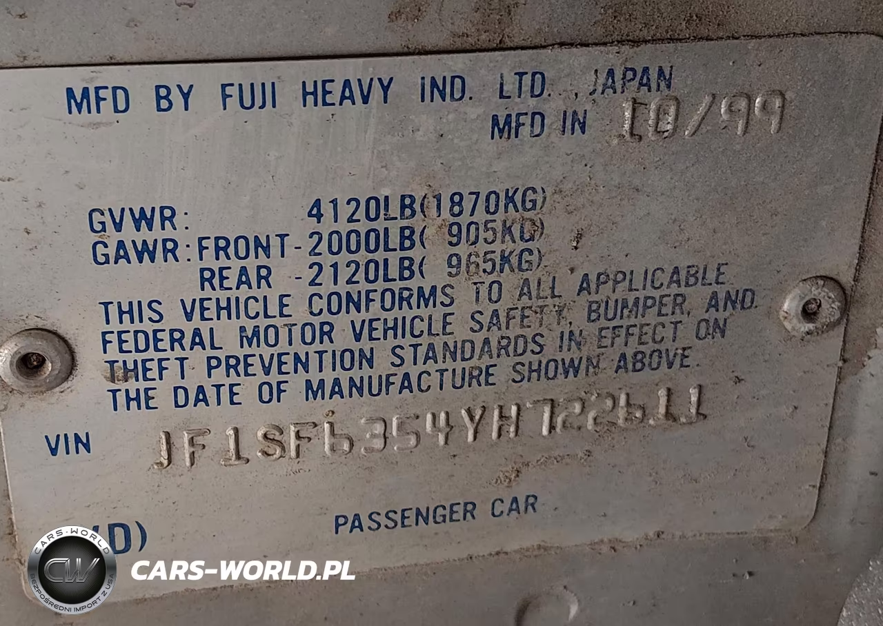2000 Subaru Forester L VIN:JF1SF6354YH722611 - 9