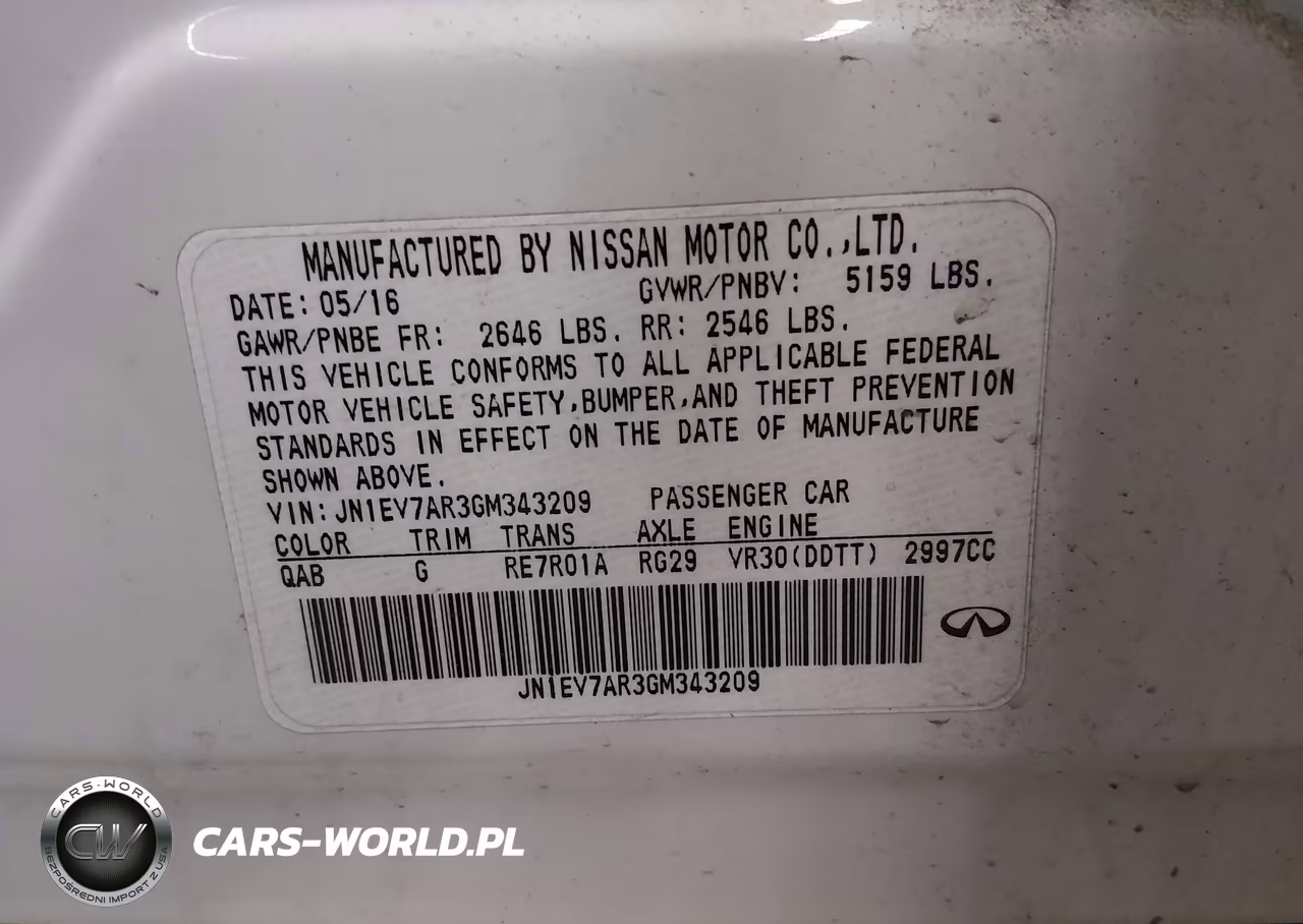 2016 Infiniti Q50 3.0T Premium VIN:JN1EV7AR3GM343209 - 9
