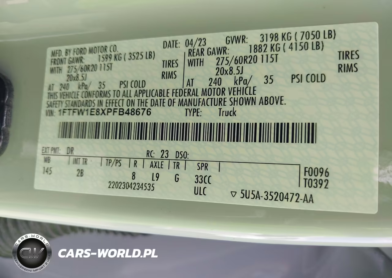 2023 Ford F-150 Lariat VIN:1FTFW1E8XPFB48676 - 9