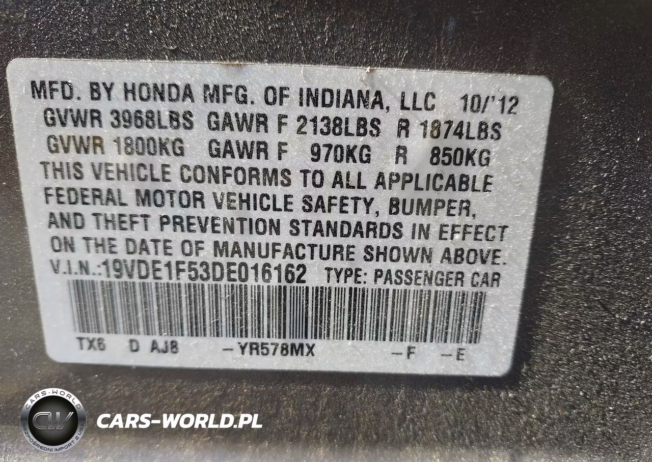 2013 Acura Ilx 2.0L VIN:19VDE1F53DE016162 - 9