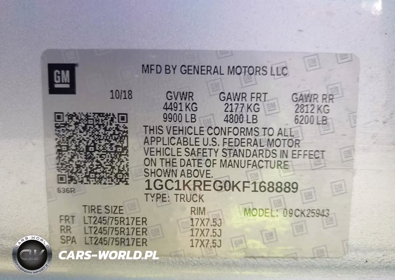 2019 Chevrolet Silverado 2500Hd Wt VIN:1GC1KREG0KF168889 - 9