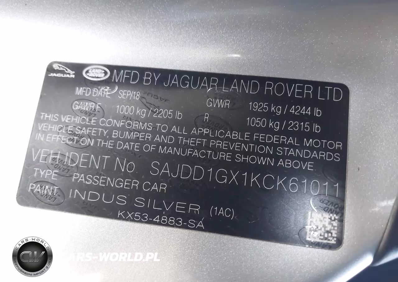 2019 Jaguar F-Type P300 VIN:SAJDD1GX1KCK61011 - 9