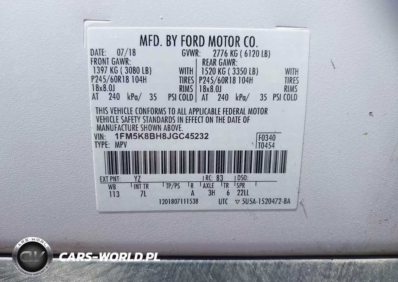 2018 Ford Explorer VIN:1FM5K8BH8JGC45232 - 9