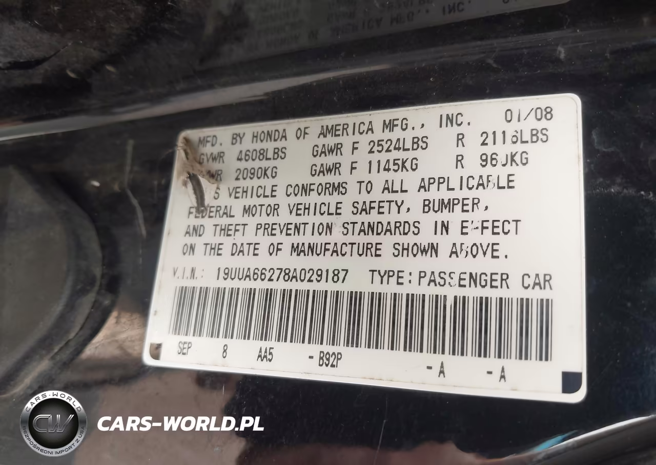 2008 Acura Tl 3.2 VIN:19UUA66278A029187 - 9