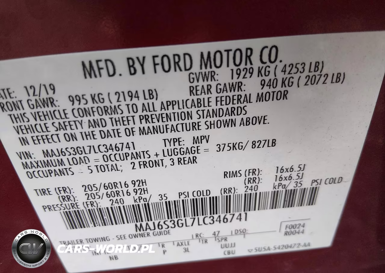 2020 Ford Ecosport Se VIN:MAJ6S3GL7LC346741 - 9