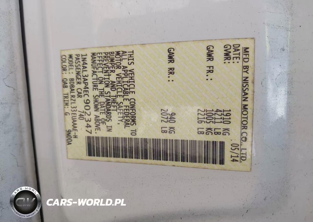 2014 Nissan Altima 2.5 S VIN:1N4AL3AP4EC902347 - 9