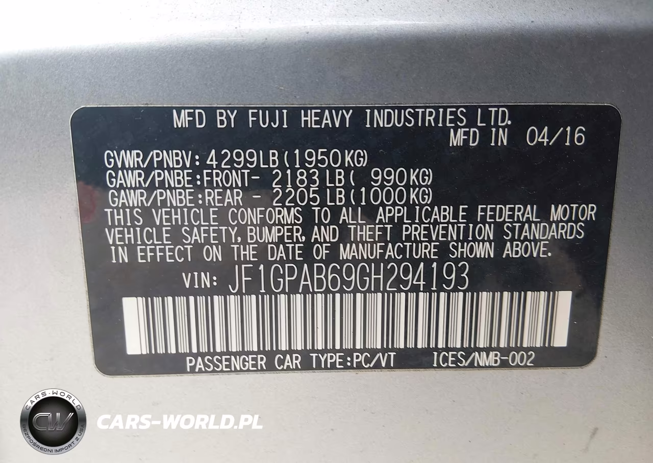 2016 Subaru Impreza 2.0I Premium VIN:JF1GPAB69GH294193 - 9