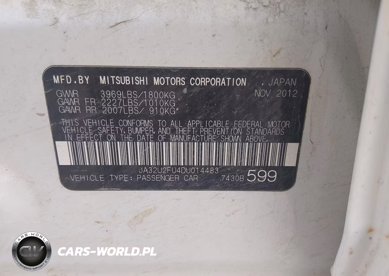 2013 Mitsubishi Lancer Es VIN:JA32U2FU4DU014483 - 9