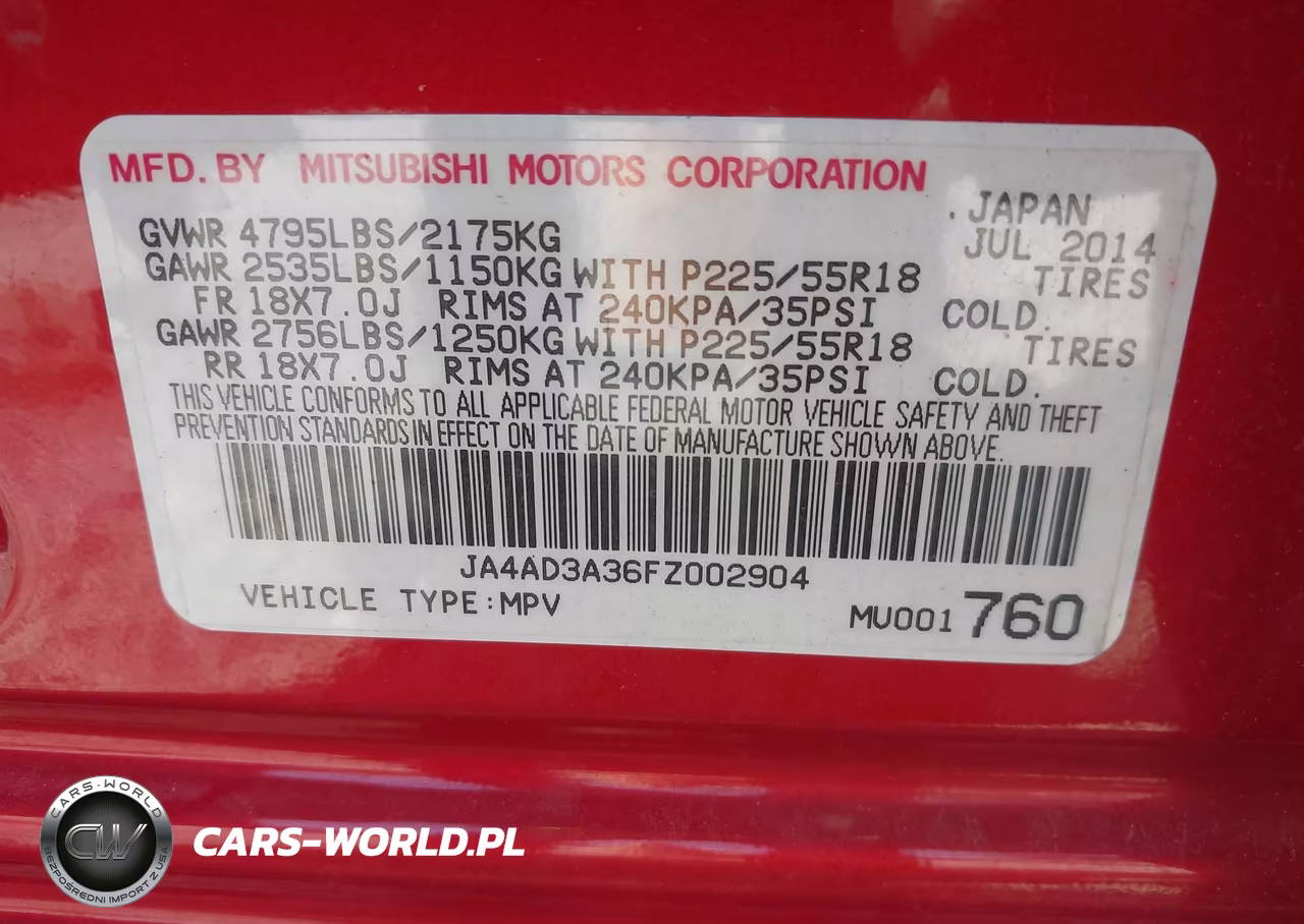 2015 Mitsubishi Outlander Se VIN:JA4AD3A36FZ002904 - 9