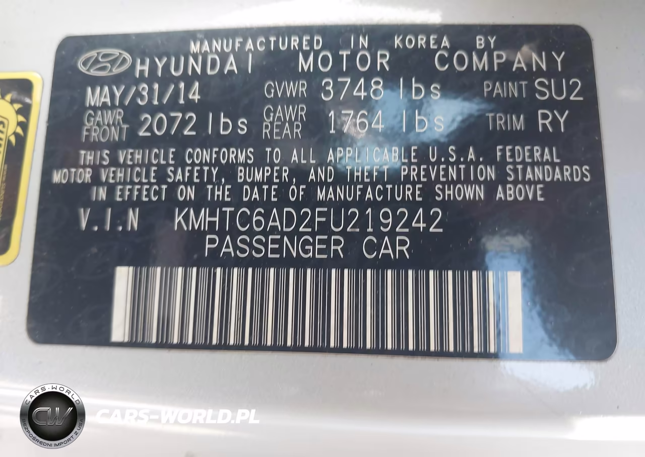 2015 Hyundai Veloster Flex VIN:KMHTC6AD2FU219242 - 9