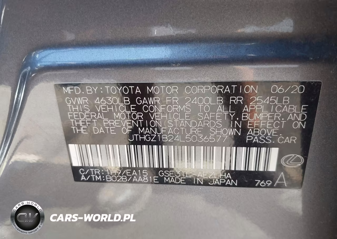 2020 Lexus Is 350 VIN:JTHGZ1B24L5036577 - 9