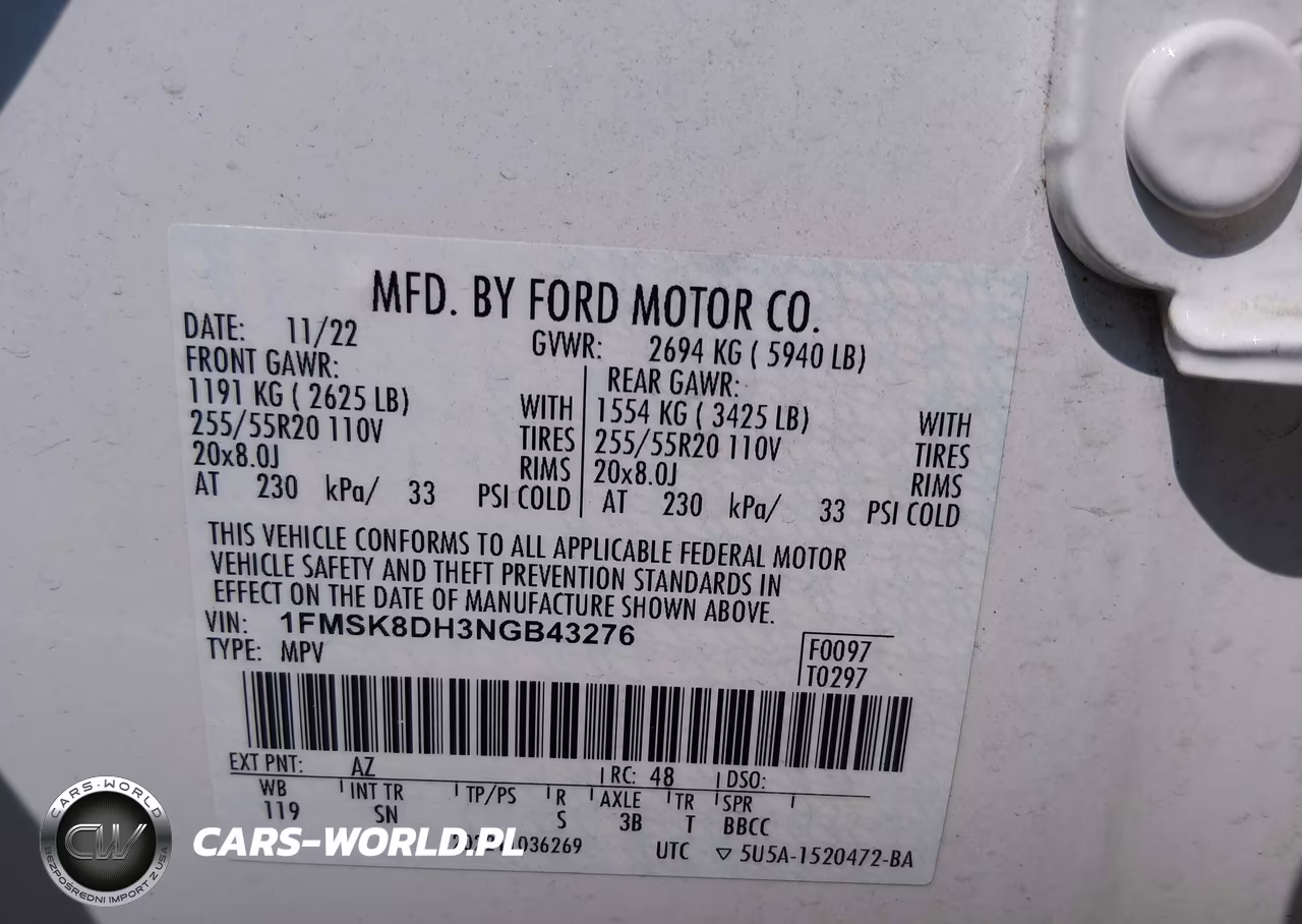 2022 Ford Explorer Xlt VIN:1FMSK8DH3NGB43276 - 9
