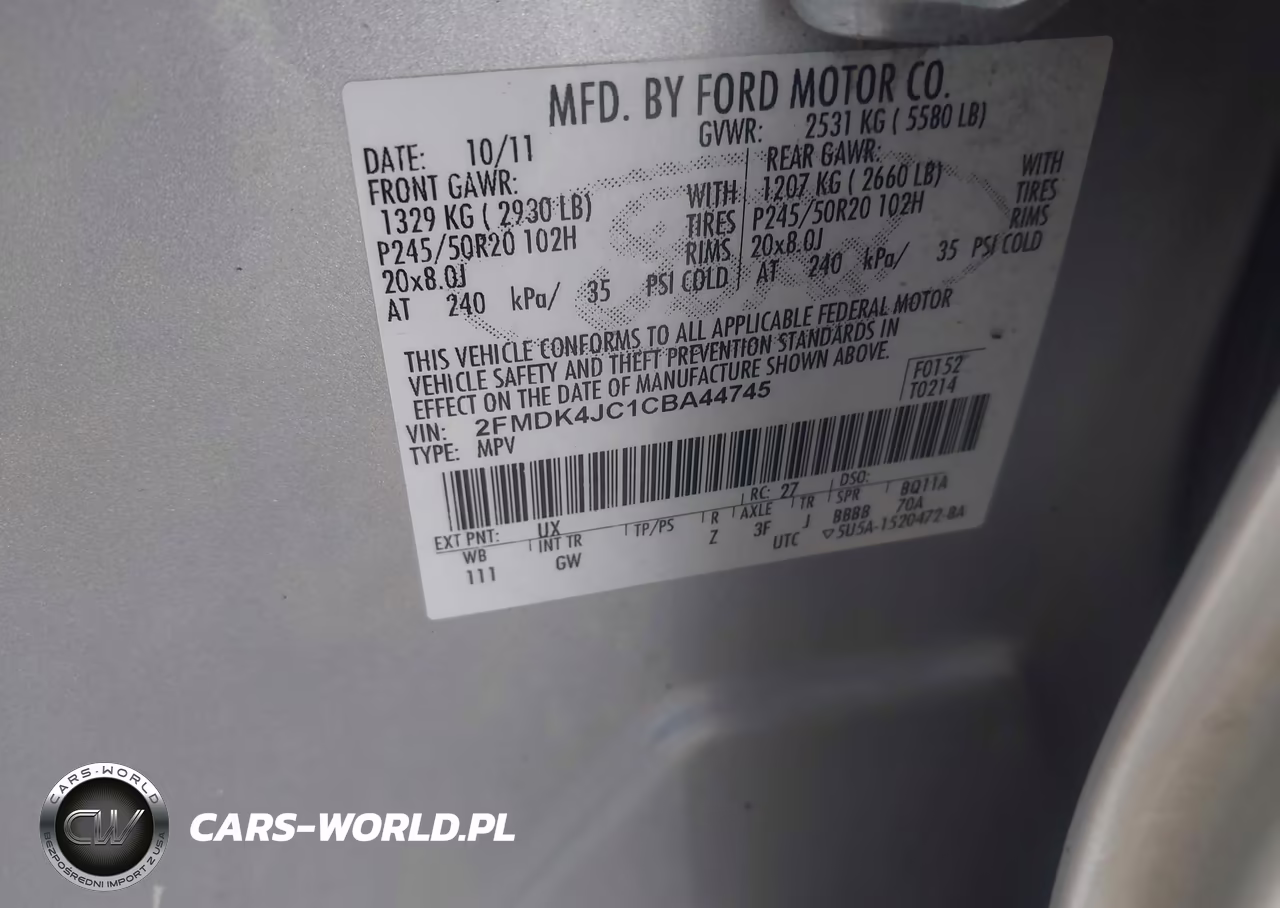 2012 Ford Edge Sel VIN:2FMDK4JC1CBA44745 - 9