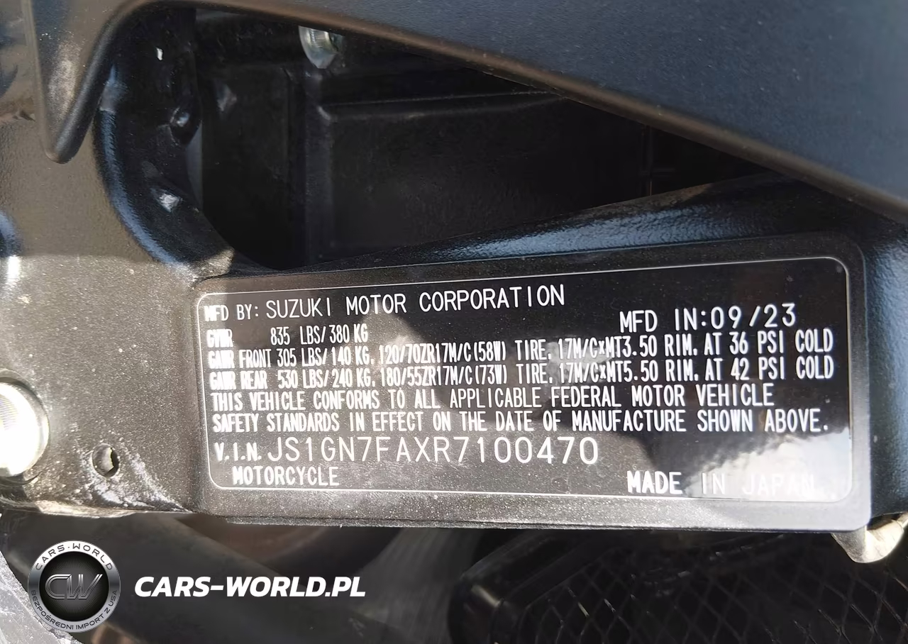 2024 Suzuki Gsx-R600 VIN:JS1GN7FAXR7100470 - 10