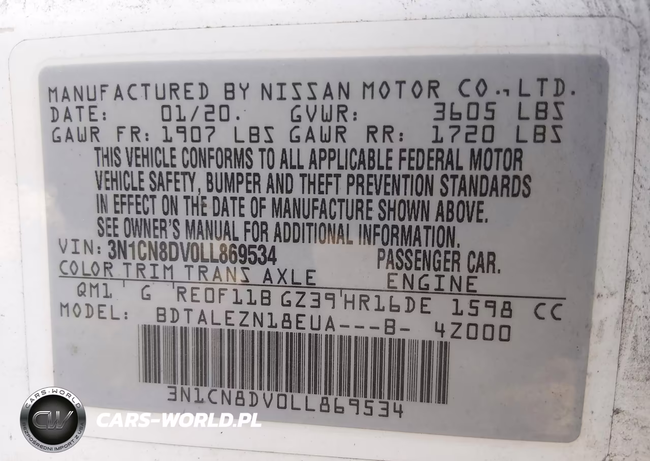 2020 Nissan Versa S Xtronic Cvt VIN:3N1CN8DV0LL869534 - 9