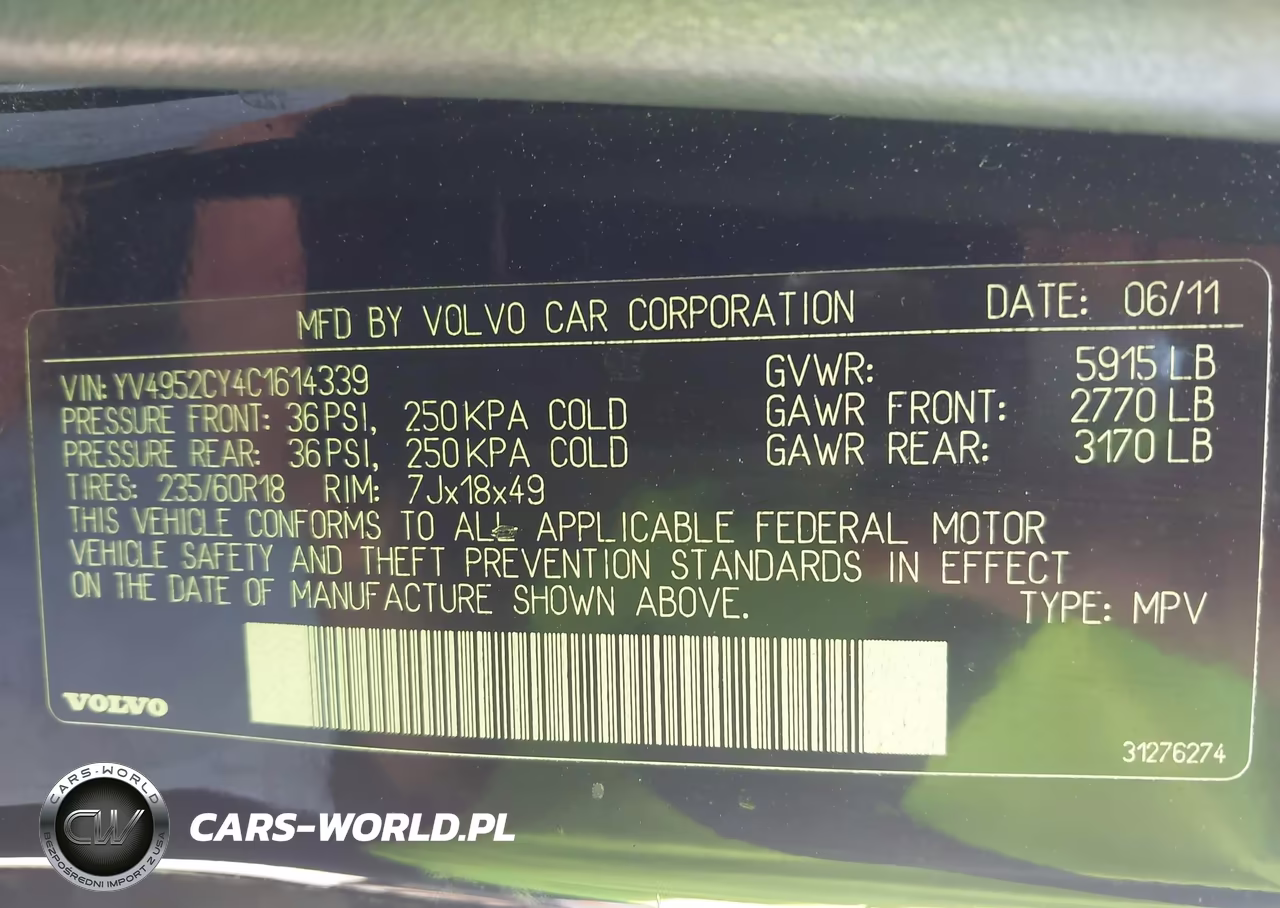 2012 Volvo Xc90 3.2 Platinum VIN:YV4952CY4C1614339 - 9