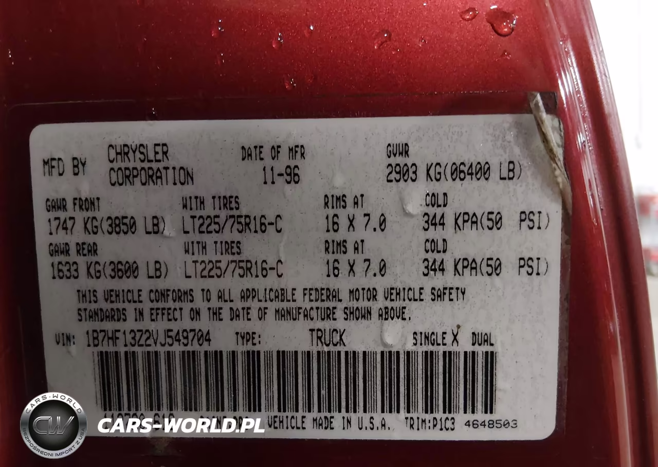 1997 Dodge Ram 1500 St VIN:1B7HF13Z2VJ549704 - 9