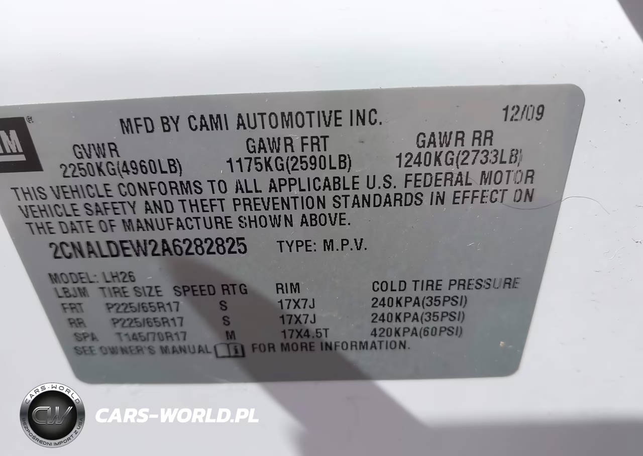 2010 Chevrolet Equinox Lt VIN:2CNALDEW2A6282825 - 9