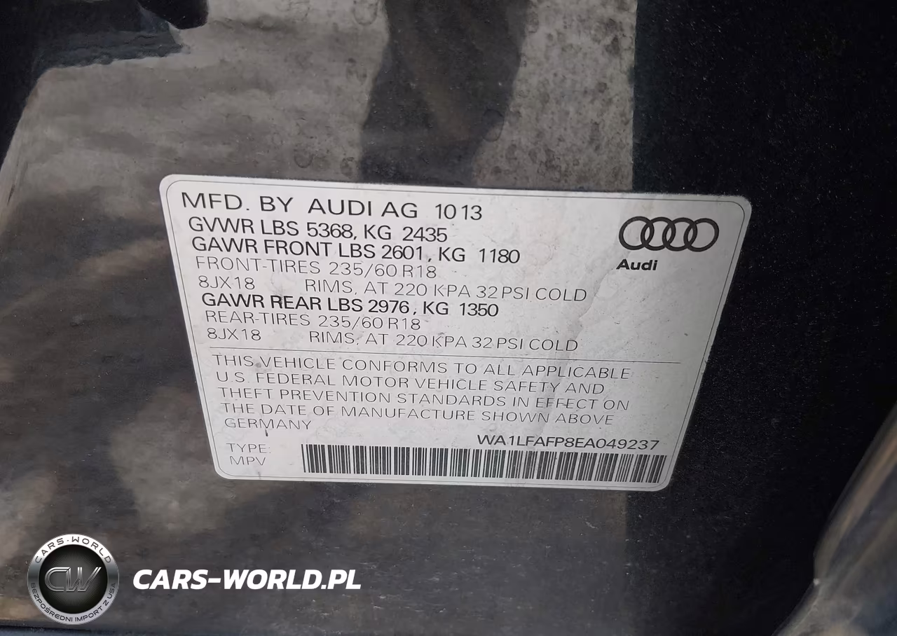 2014 Audi Q5 2.0T Premium VIN:WA1LFAFP8EA049237 - 9