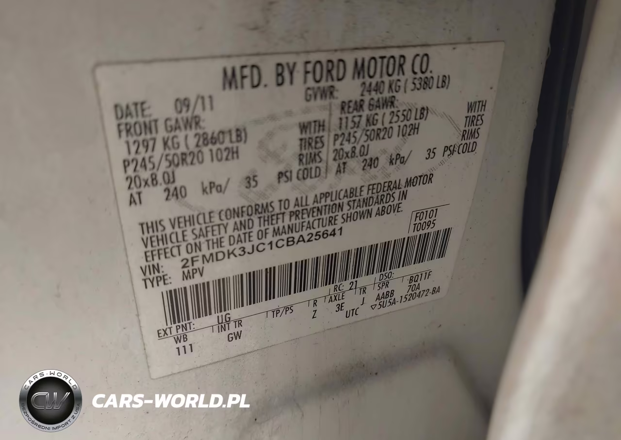 2012 Ford Edge Sel VIN:2FMDK3JC1CBA25641 - 9