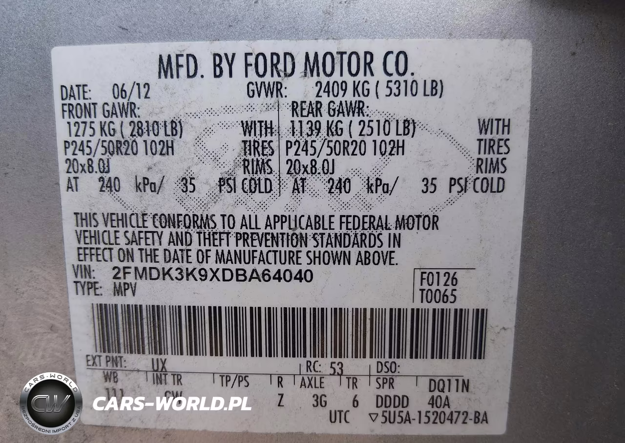 2013 Ford Edge Limited VIN:2FMDK3K9XDBA64040 - 9