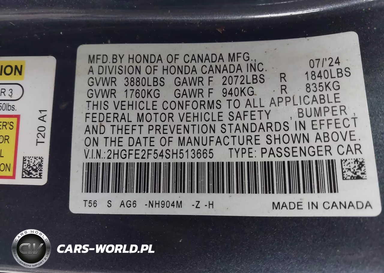 2025 Honda Civic Sport VIN:2HGFE2F54SH513665 - 9