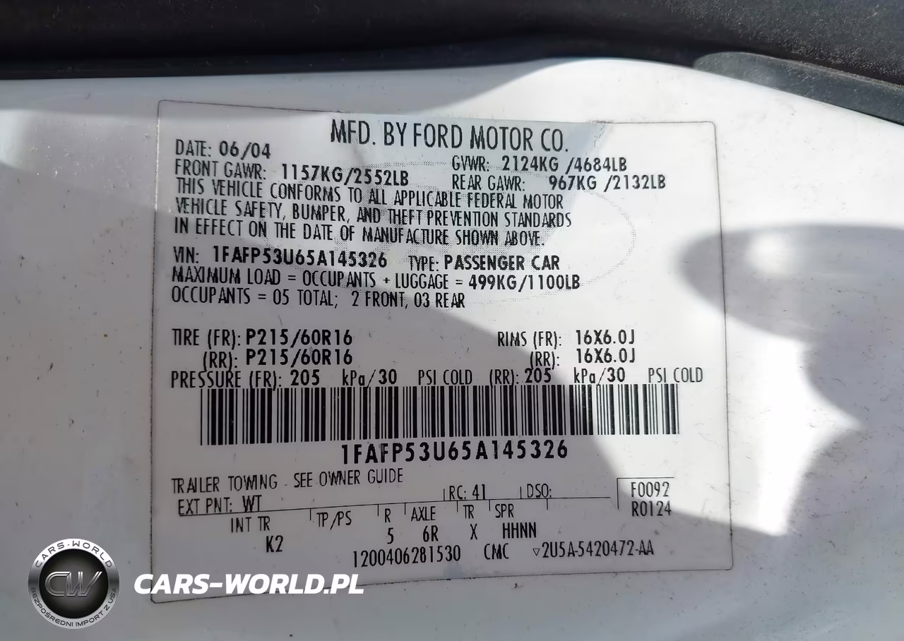 2005 Ford Taurus Se VIN:1FAFP53U65A145326 - 9