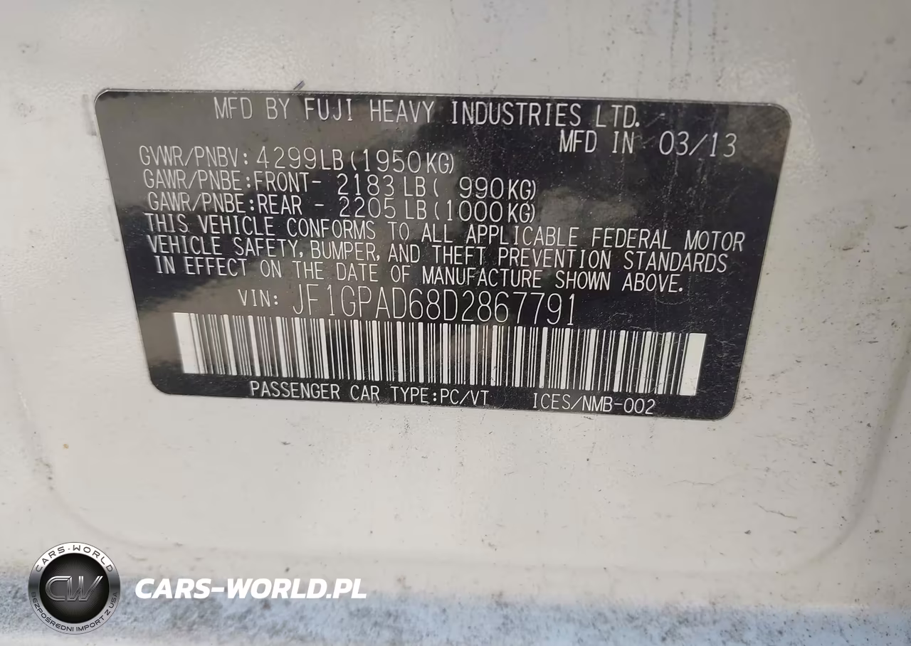 2013 Subaru Impreza 2.0I Premium VIN:JF1GPAD68D2867791 - 9
