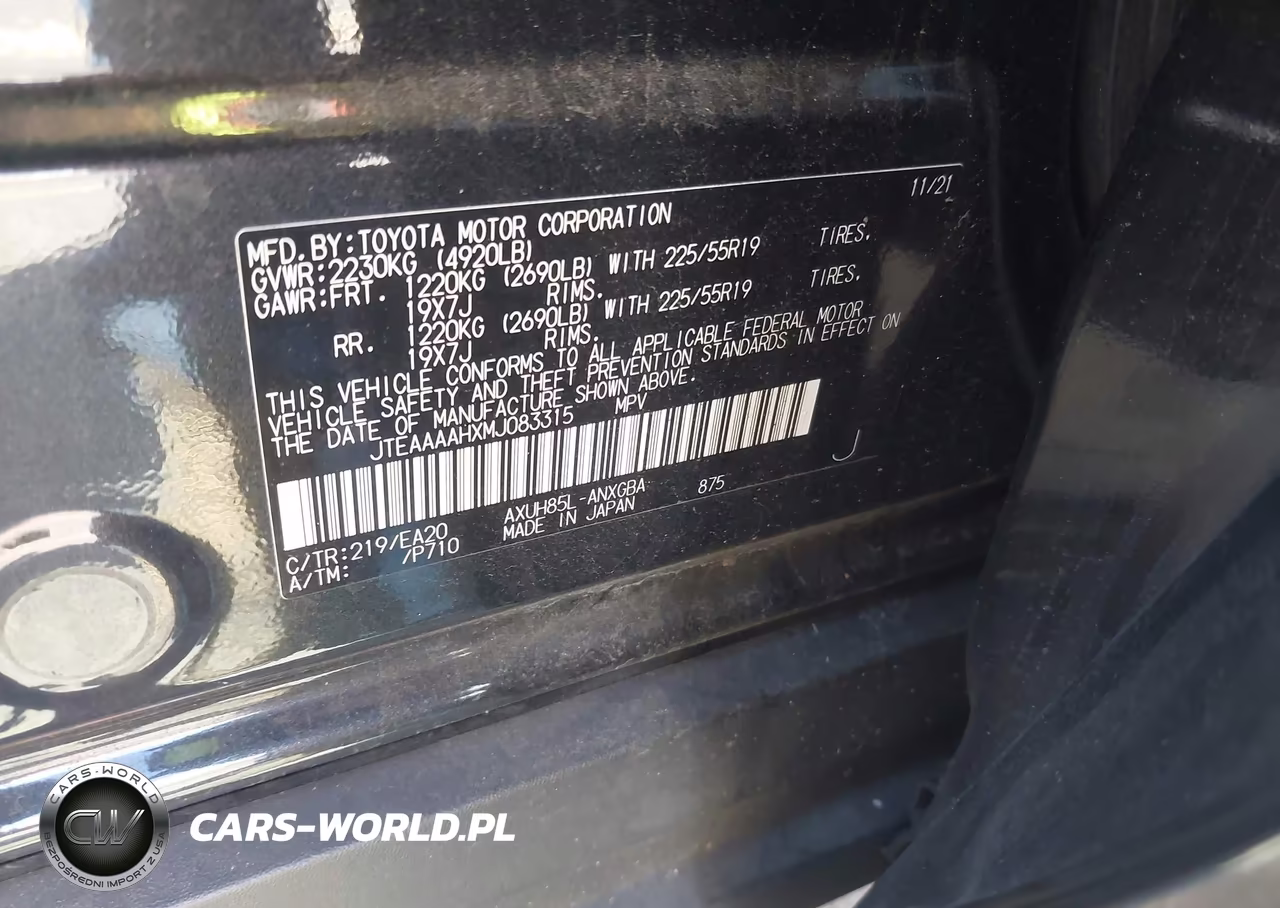 2021 Toyota Venza Xle VIN:JTEAAAAHXMJ083315 - 9