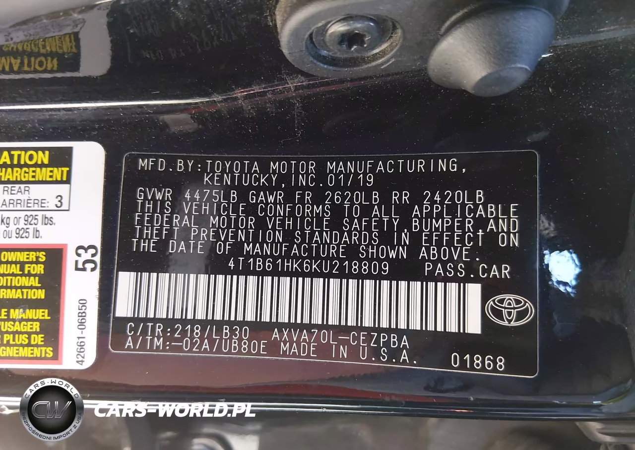 2019 Toyota Camry Xse VIN:4T1B61HK6KU218809 - 9