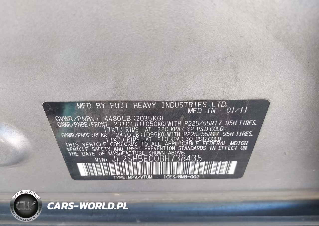 2011 Subaru Forester 2.5X Limited VIN:JF2SHBEC0BH738435 - 9