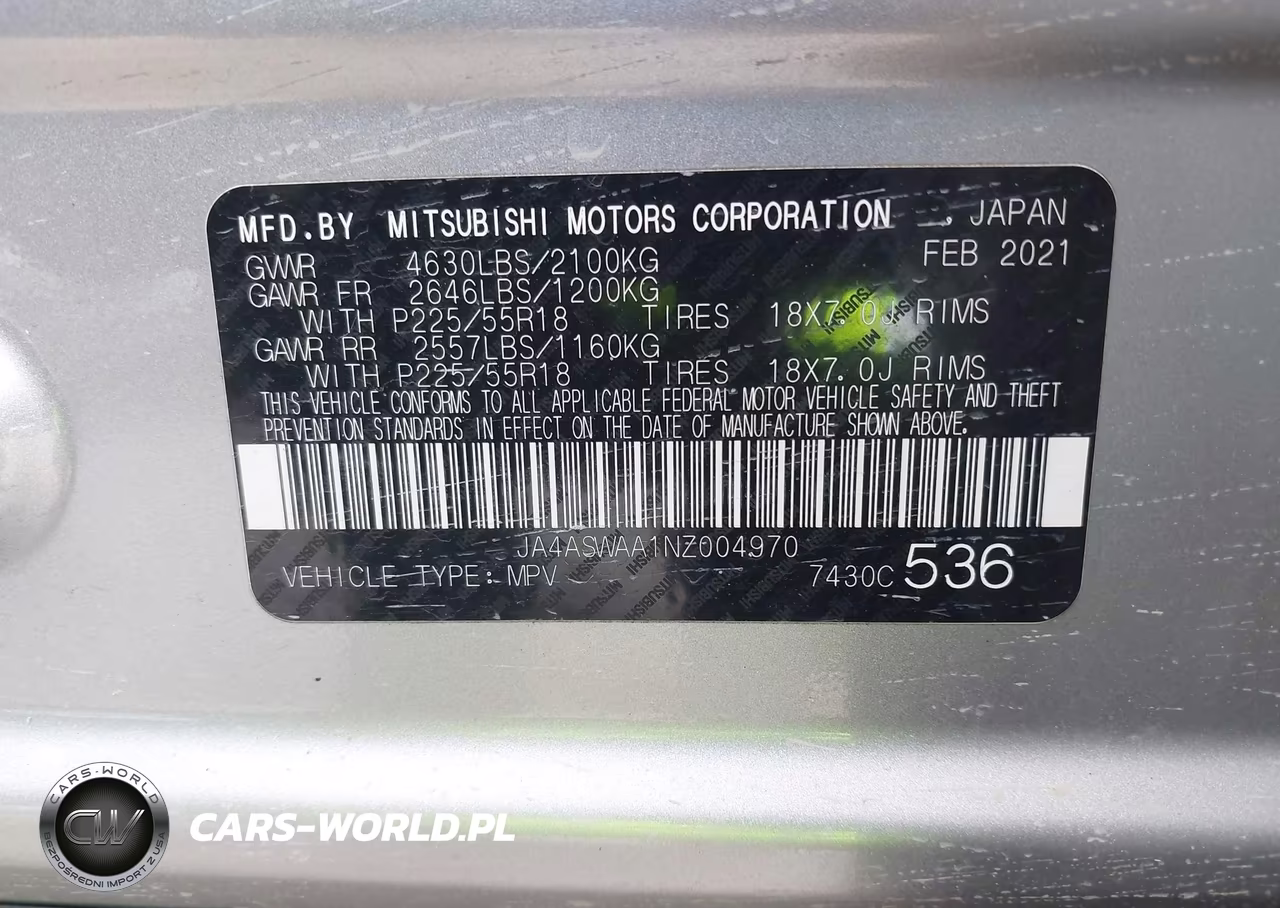 2022 Mitsubishi Eclipse Cross Se VIN:JA4ASWAA1NZ004970 - 9