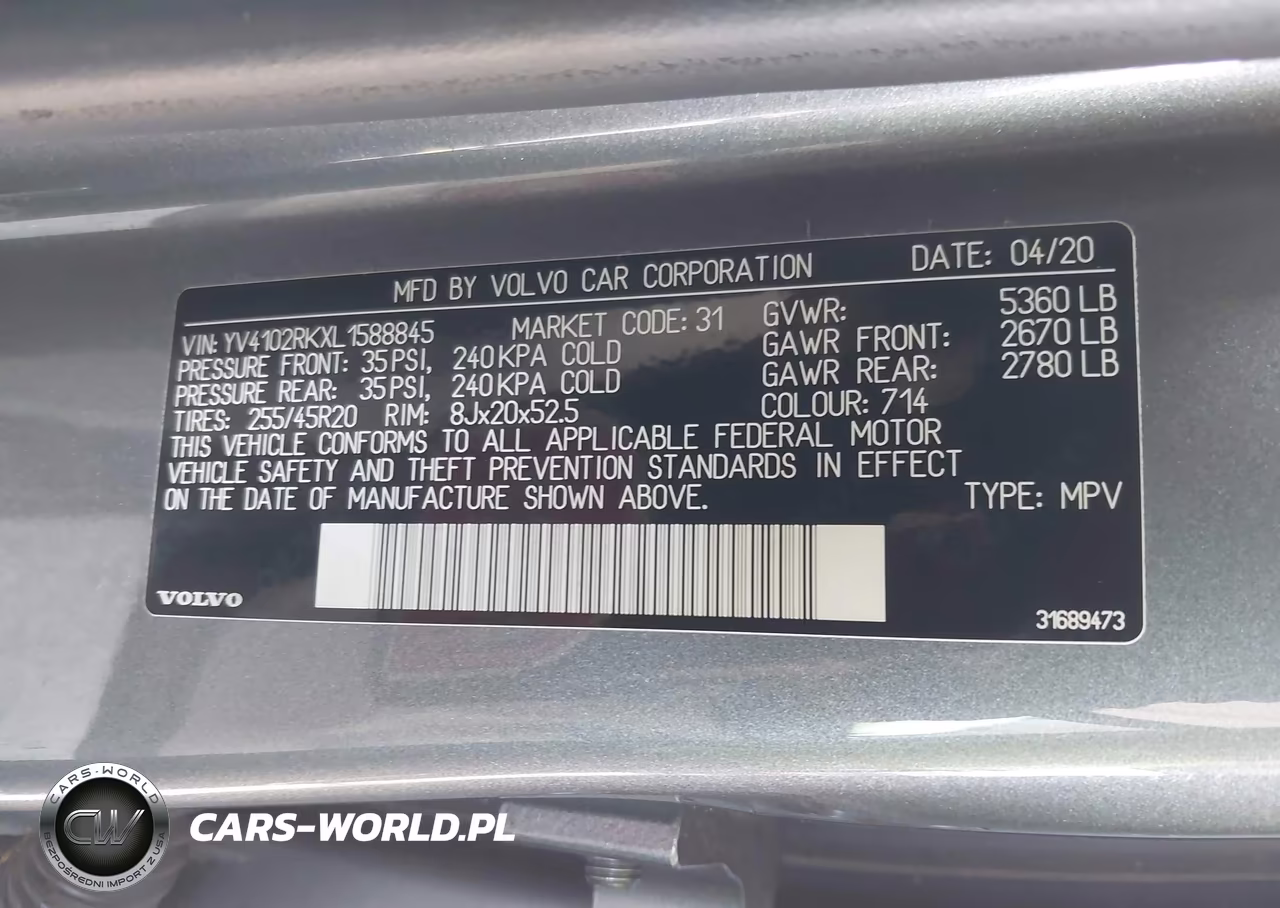 2020 Volvo Xc60 T5 Momentum VIN:YV4102RKXL1588845 - 9