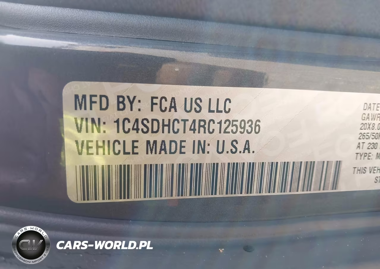 2024 Dodge Durango R-T Rwd VIN:1C4SDHCT4RC125936 - 9