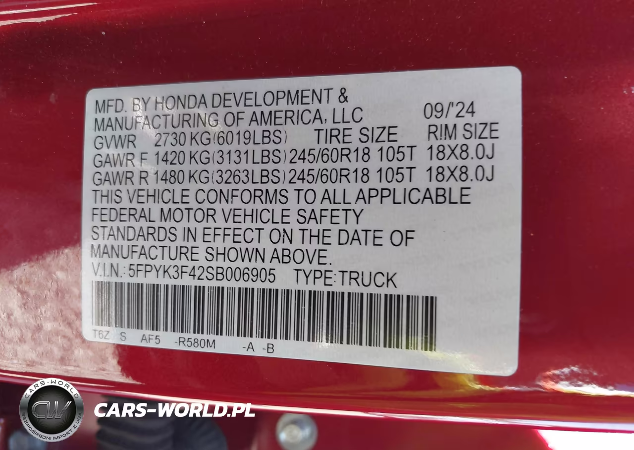 2025 Honda Ridgeline Rtl+ VIN:5FPYK3F42SB006905 - 9