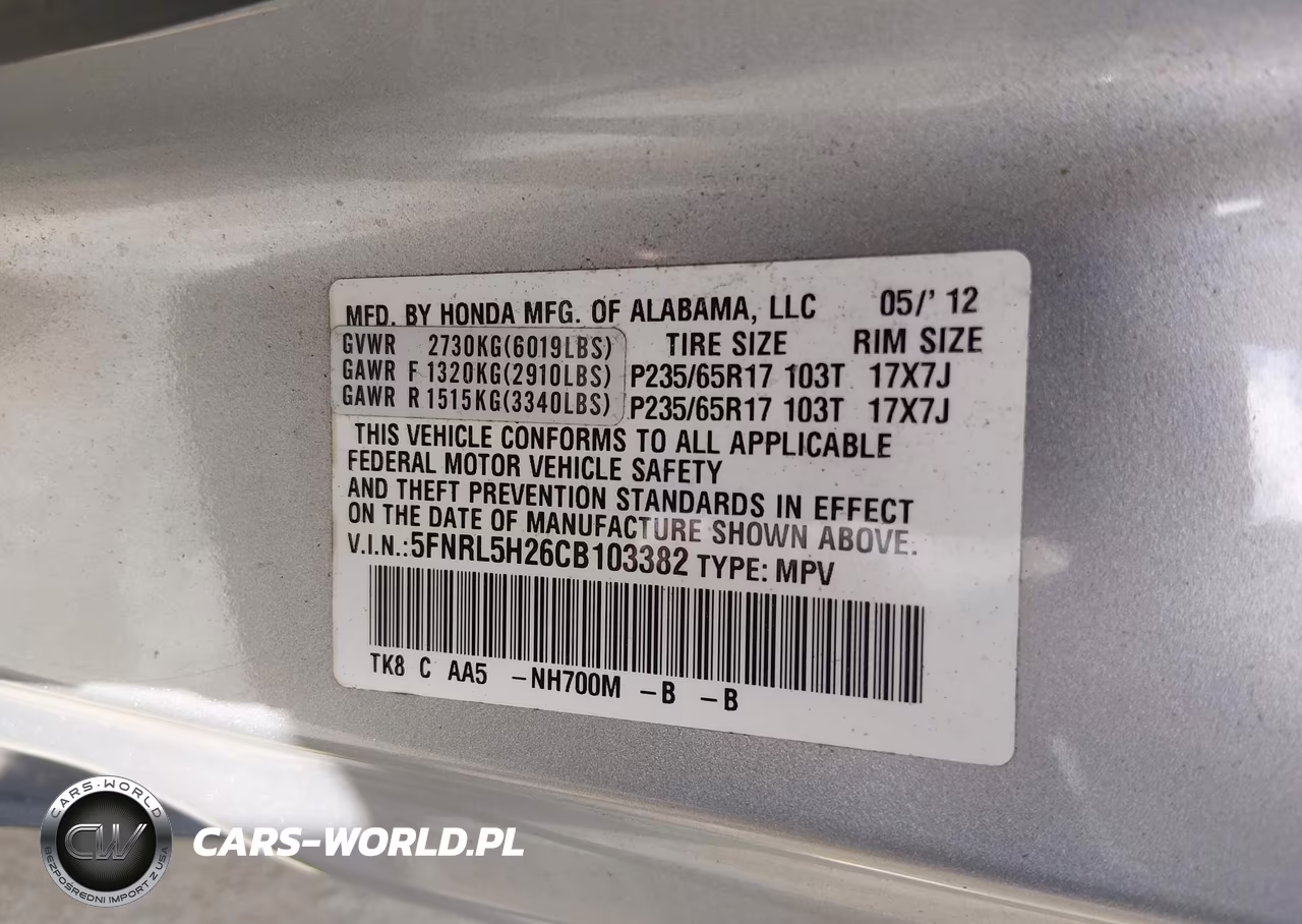 2012 Honda Odyssey Lx VIN:5FNRL5H26CB103382 - 9