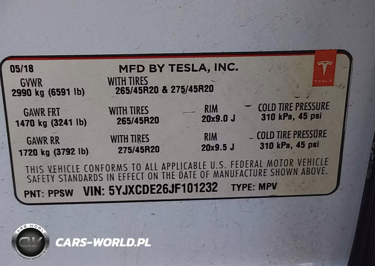 2018 Tesla Model X 100D-75D-P100D VIN:5YJXCDE26JF101232 - 9