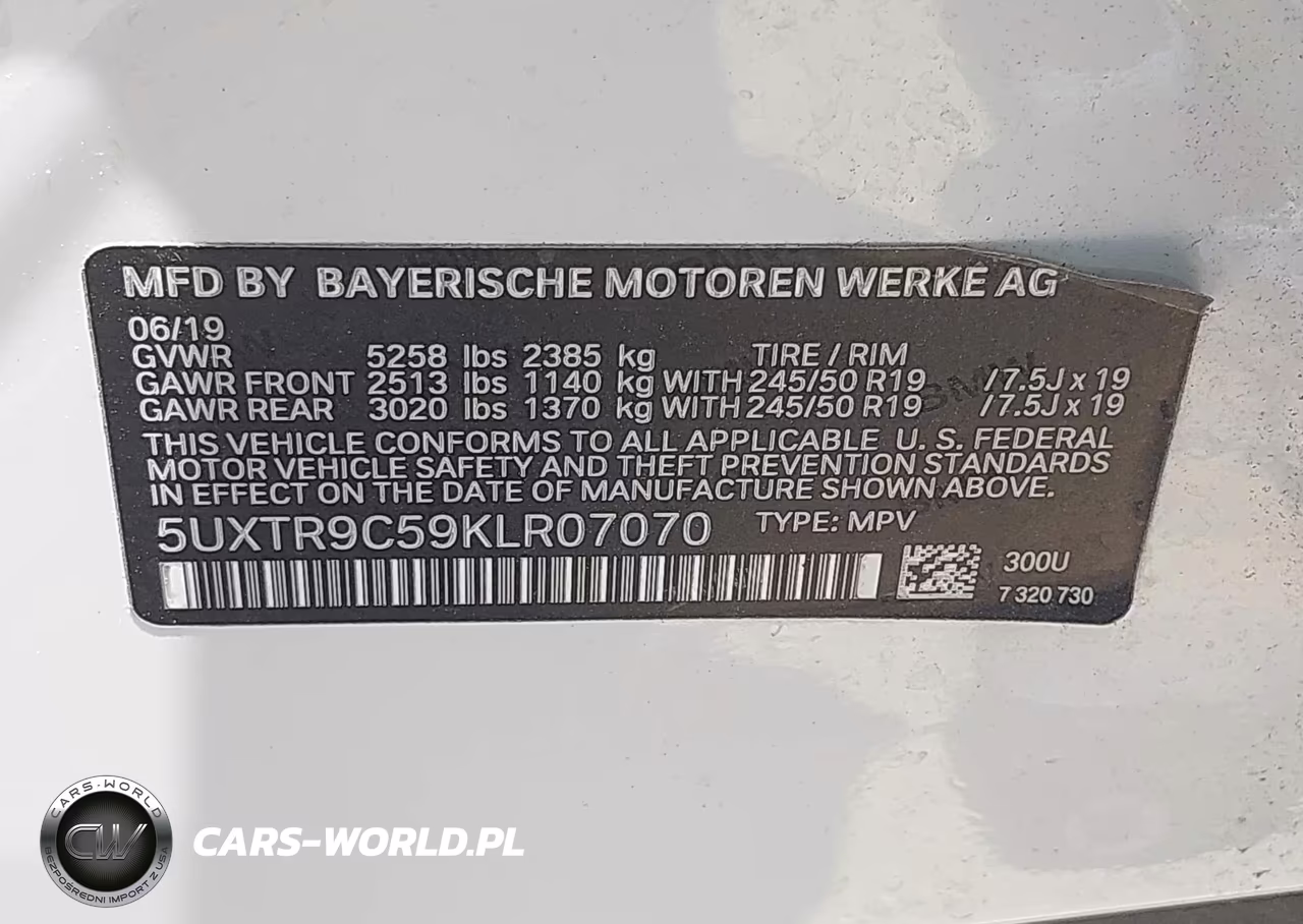2019 BMW X3 xDrive30I VIN:5UXTR9C59KLR07070 - 9
