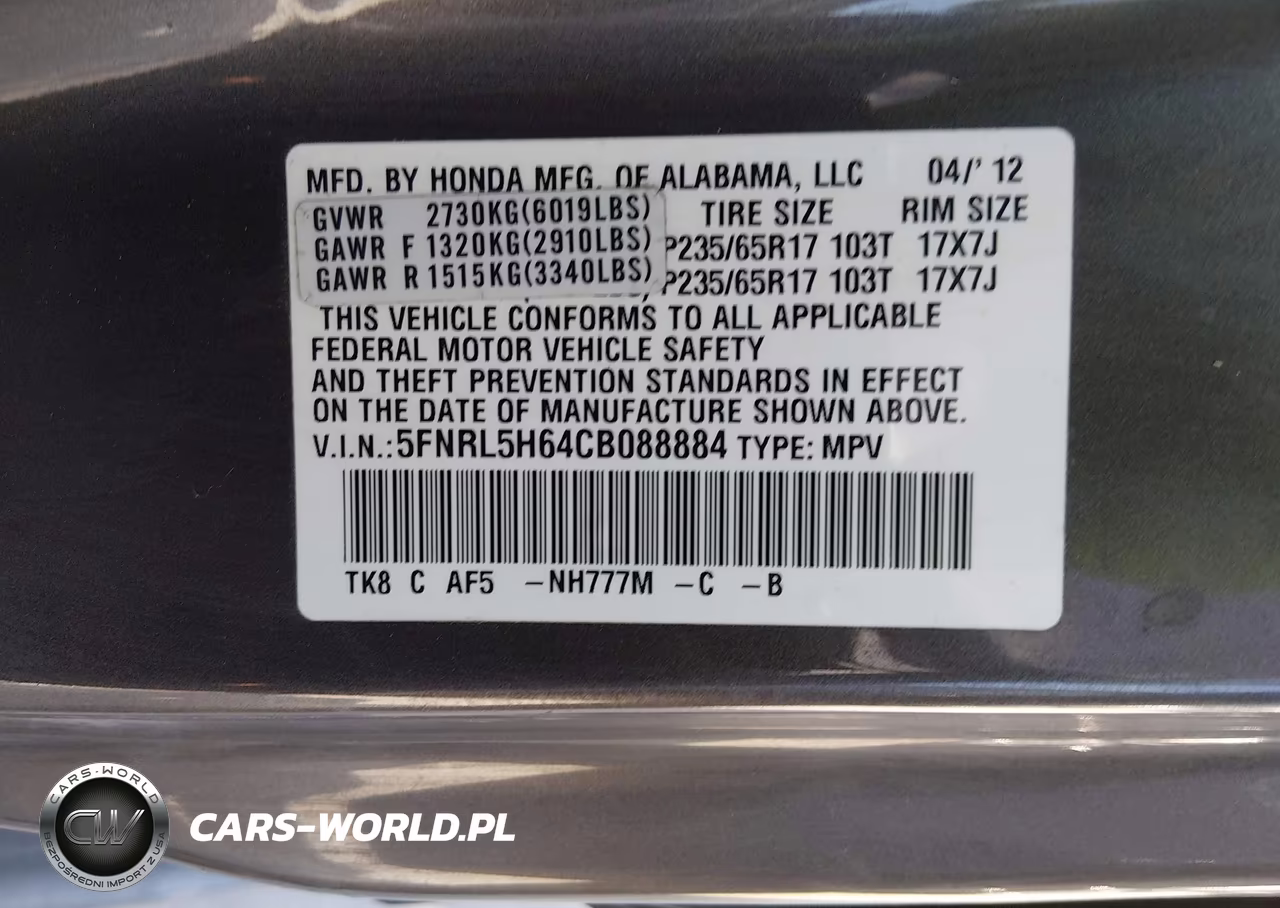 2012 Honda Odyssey Ex-L VIN:5FNRL5H64CB088884 - 9