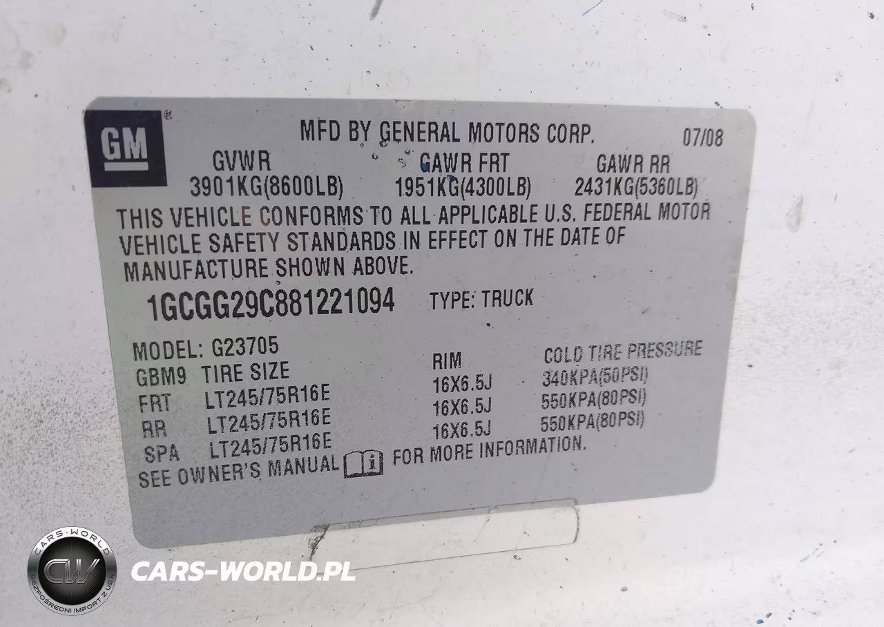 2008 Chevrolet Express Cargo Van Work Van VIN:1GCGG29C881221094 - 9