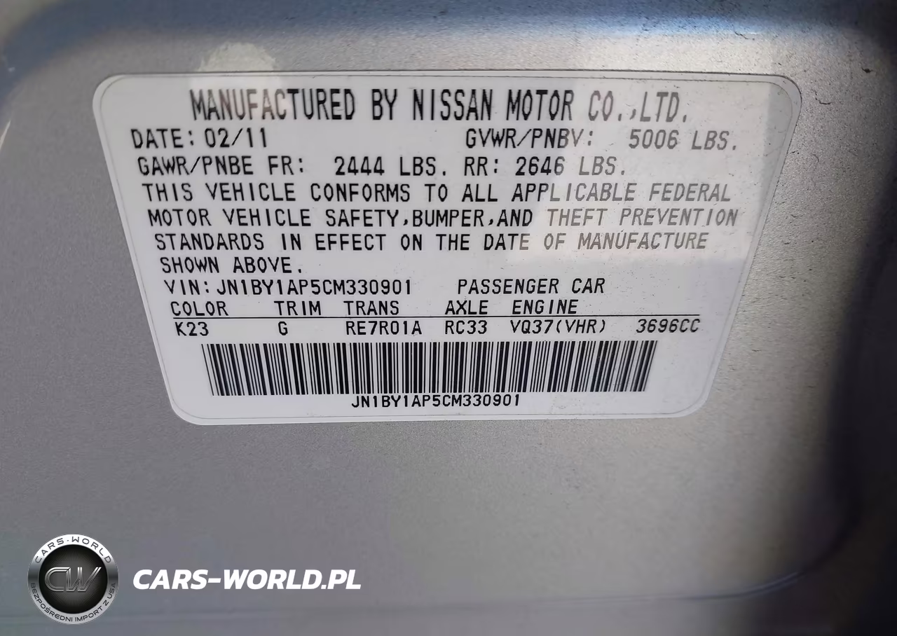 2012 Infiniti M37 VIN:JN1BY1AP5CM330901 - 9