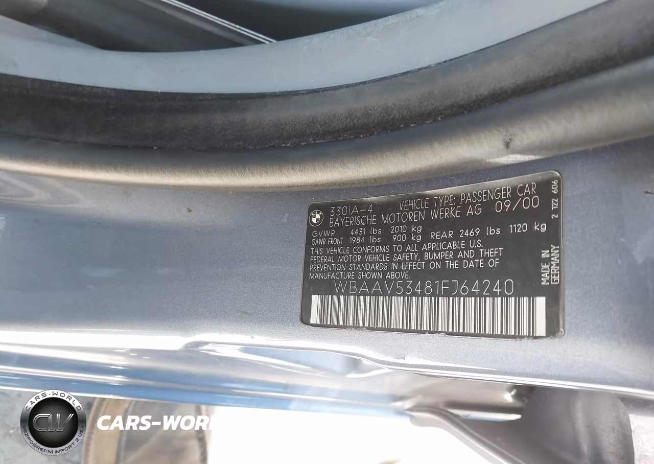 2001 BMW 330I VIN:WBAAV53481FJ64240 - 9