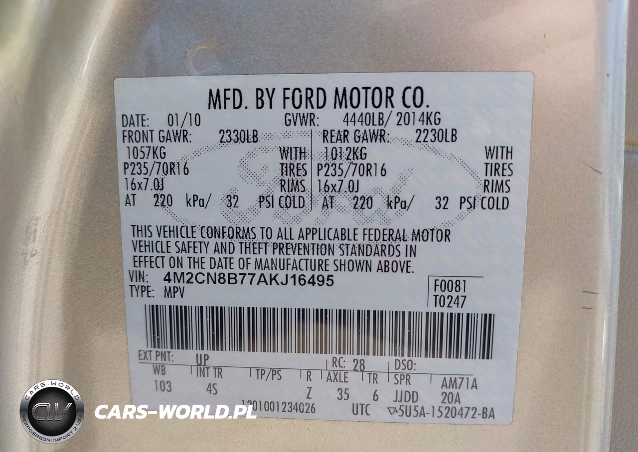 2010 Mercury Mariner VIN:4M2CN8B77AKJ16495 - 9