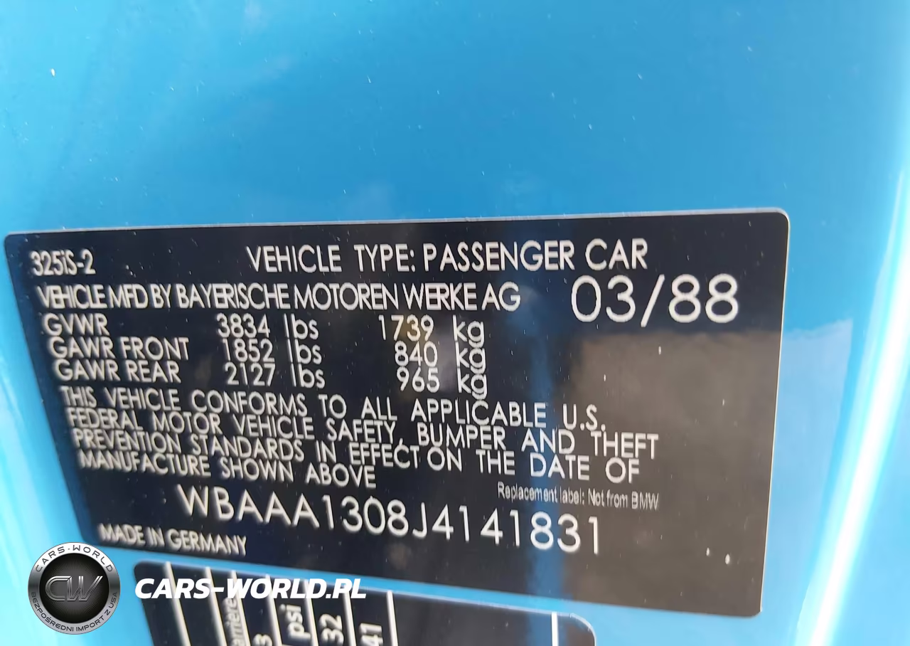 1988 BMW 325 Is VIN:WBAAA1308J4141831 - 9